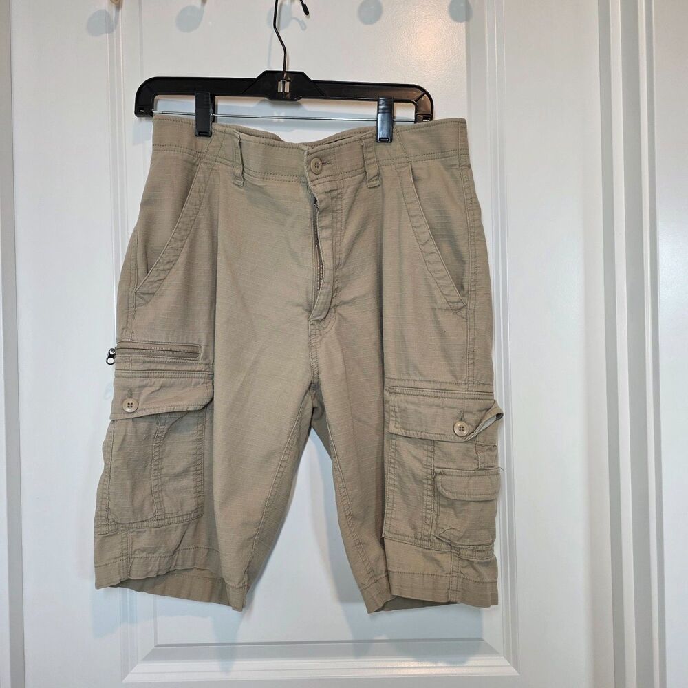 Wearfirst Cargo Shorts Mens Sz 34 Tan Hiking Utility Outdoor WF Free Band